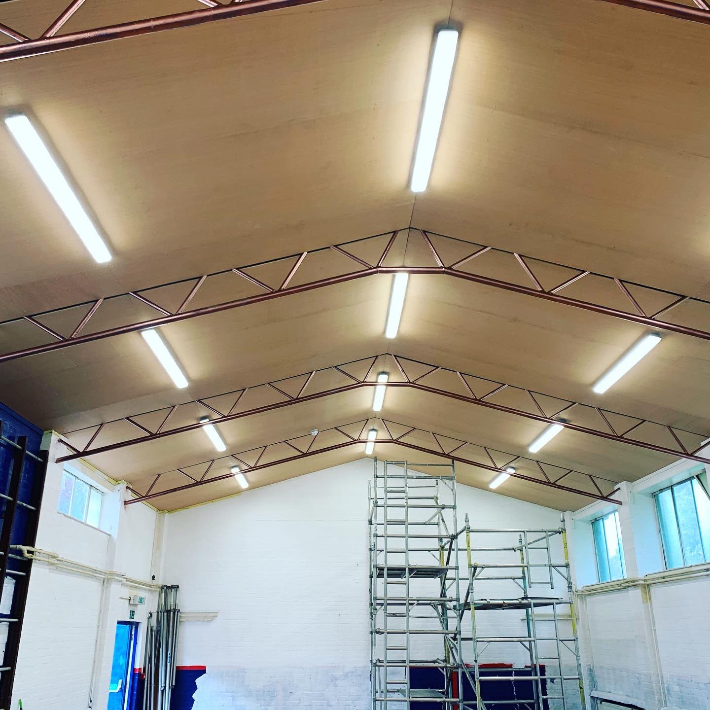 Conservatory ceiling with LED downlights and a new roof skylight — domestic electrical installation by D.P.L Electrical Services
