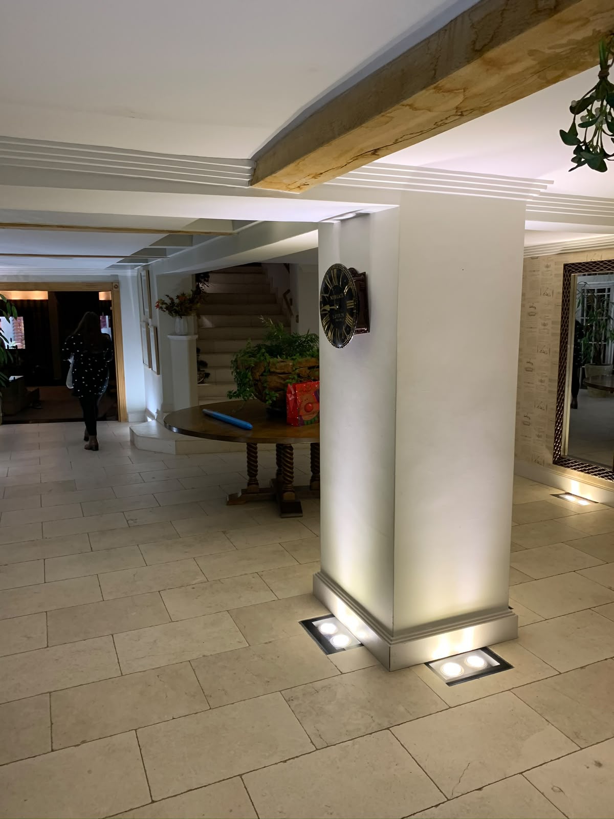 Hall interior with feature LED linear ceiling recess — commercial lighting installation by D.P.L Electrical Services