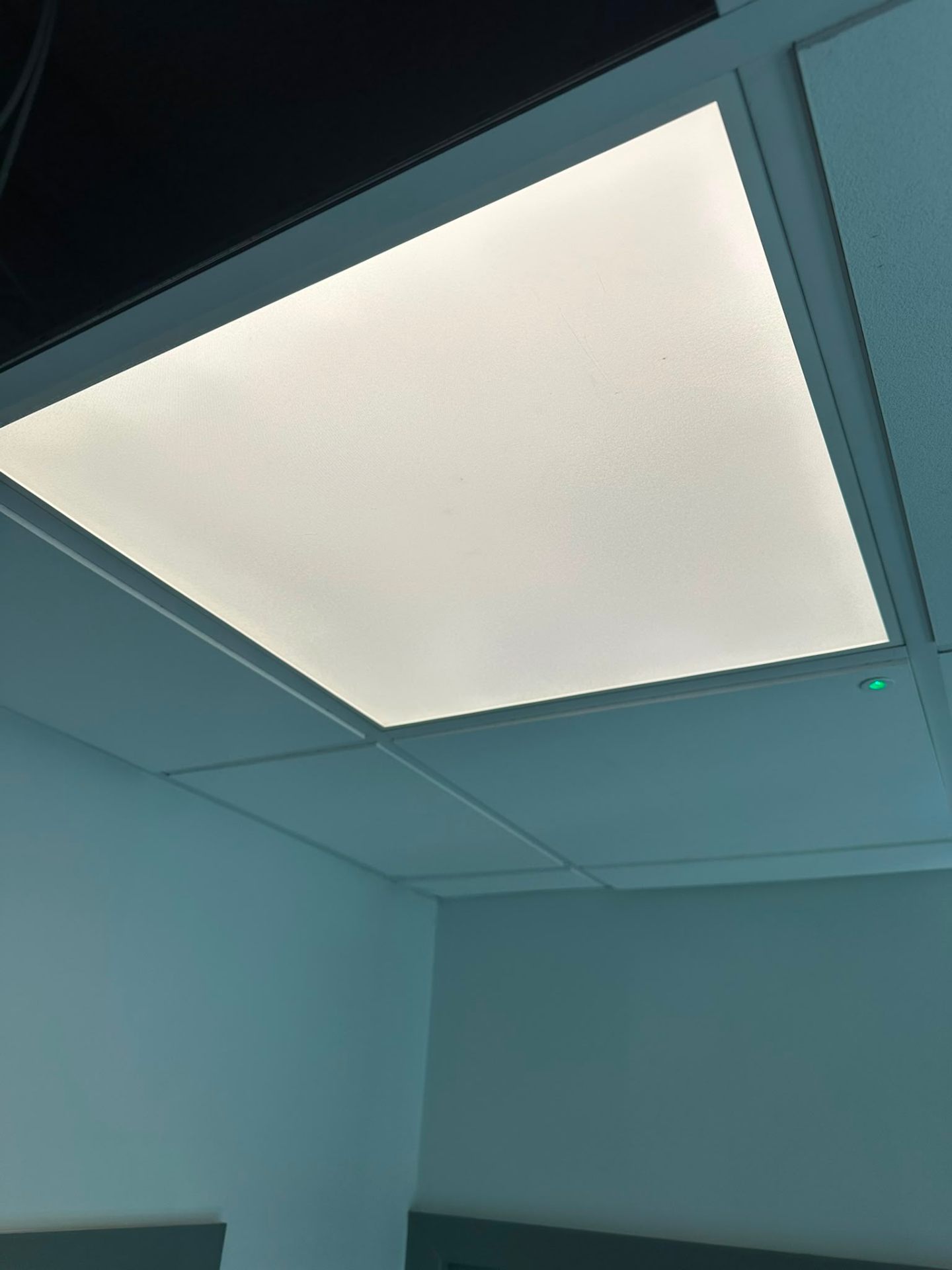 Commercial office LED ceiling panel installed by D.P.L Electrical Services in Oxfordshire